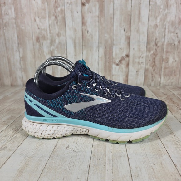Brooks Shoes - Brooks Ghost 11‎ Women's Running Shoes Navy Teal Size 7.5 Athletic Sneakers